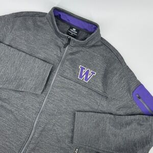 Colosseum Washington Huskies Full Zip Jacket Gray Purple Athletic XL‎ NCAA Logo